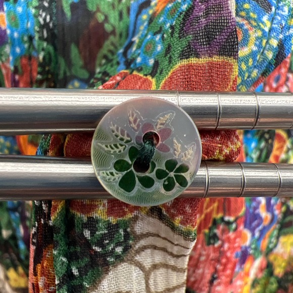 American Rag‎ Cie boho green floral button tank size Small - Picture 5 of 5